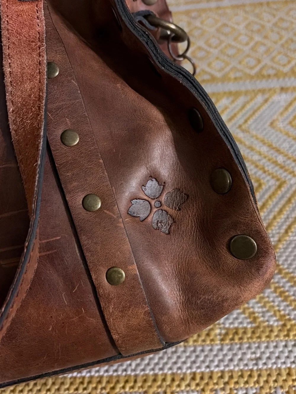 Patricia Nash brown leather shoulder bag